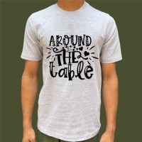 PoseUp - Around the Table | Unisex Regular Fit 100% Cotton Printed T-Shirt | Men's Women's BIO Washed, Relaxed, Comfortable & Breathable | Round Neck