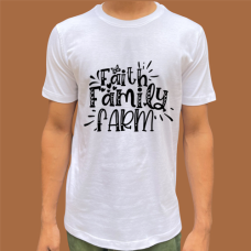 PoseUp - Faith Family Farm | Unisex Regular Fit 100% Cotton Printed T-Shirt | Men's Women's BIO Washed, Relaxed, Comfortable & Breathable |